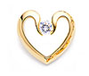Yellow Gold Tension Set Diamond Heart Pendant