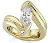 Yellow Gold Tension Setting for Marquise-cut Diamonds